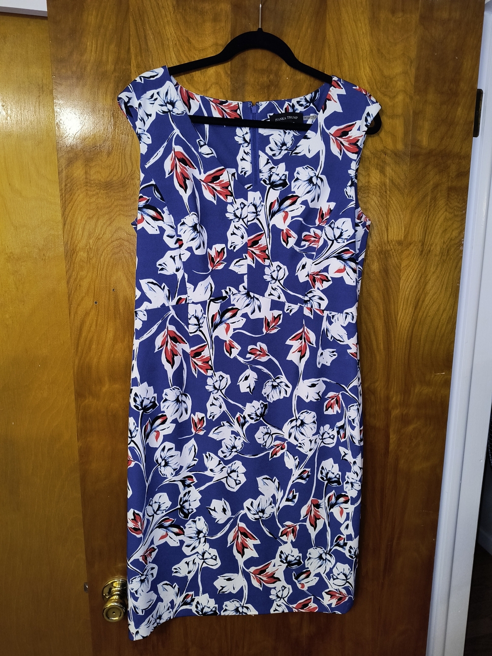 Purple Floral Cap-Sleeve Sheath Dress